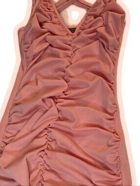 Shein Rose Pink Ruched Mini Dress